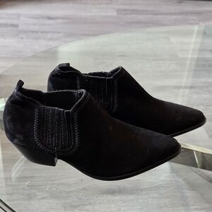 Schutz Suede Black Ankle Booties